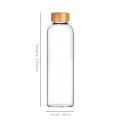 China Alibaba Supplier portable bamboo lids clear glass water bottle with sleeve